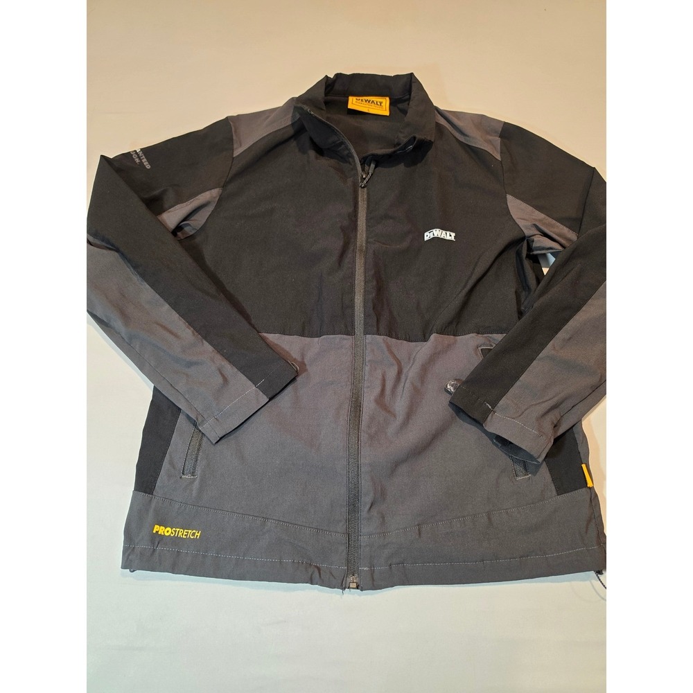 DeWalt ProStretch Softshell Jacket Mens Lrg Black Gray Water Resistant Workwear
